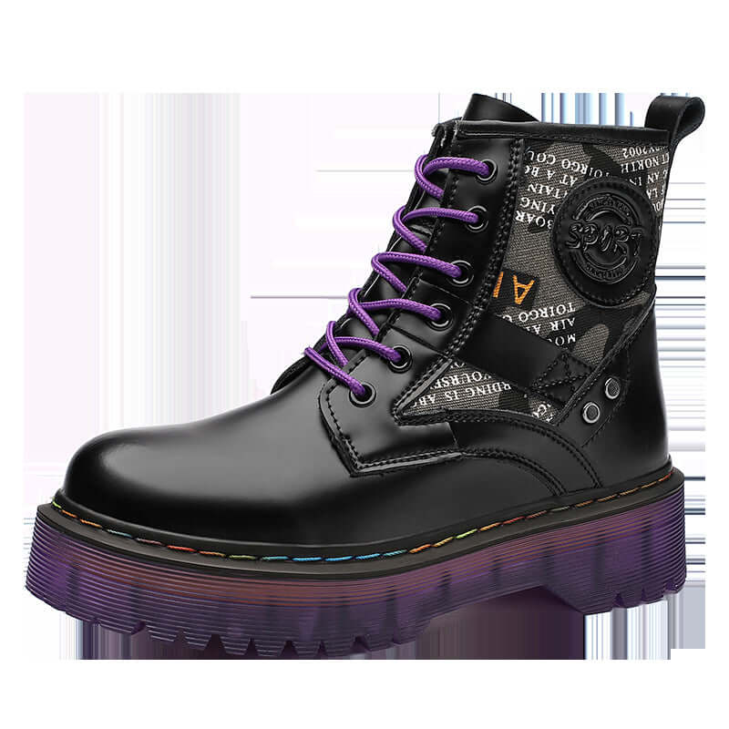 Tooling Boots Big Head Leather Boots High-top Laces