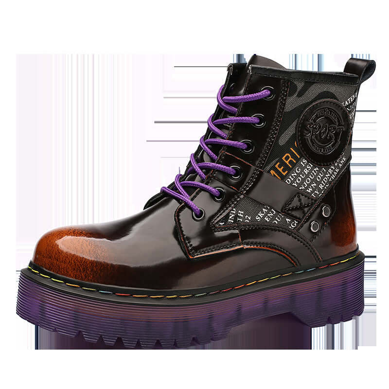 Tooling Boots Big Head Leather Boots High-top Laces